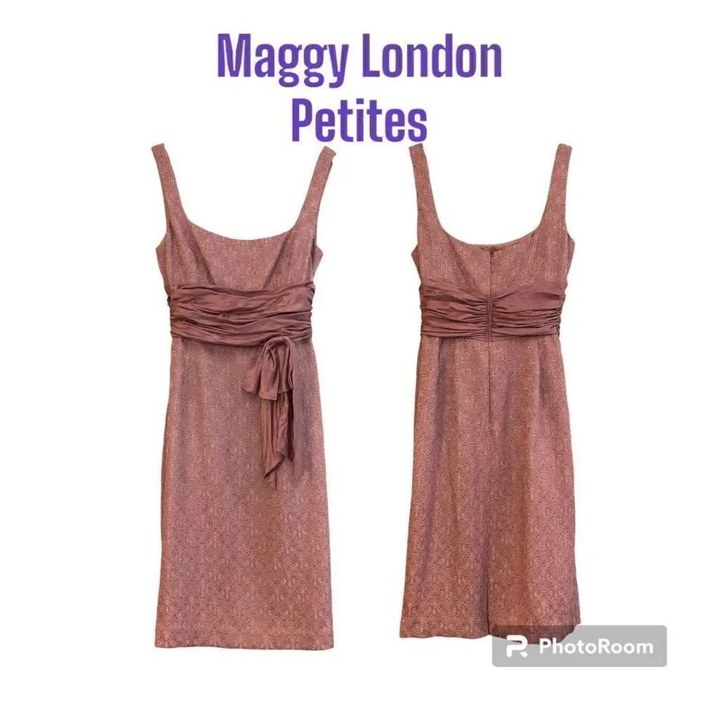 Maggy London Women’s Sleeveless Tank Purple Lined Waist Bow Size 10